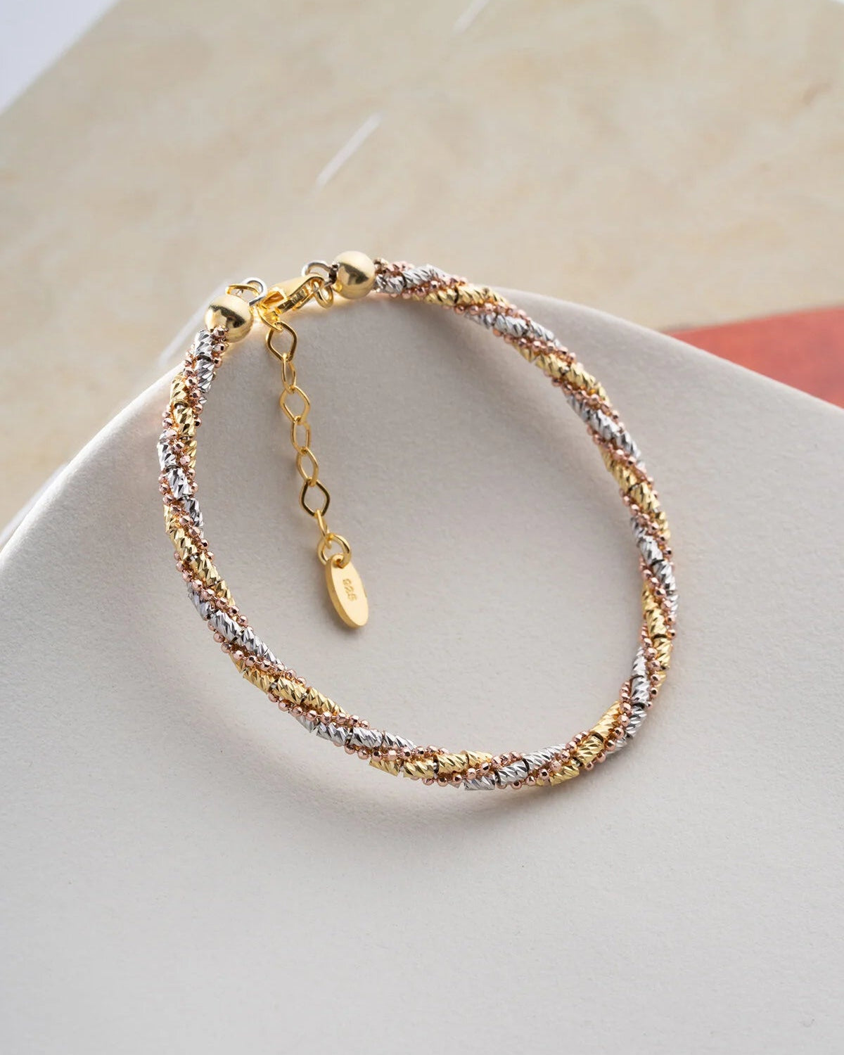 Dorika Bracelet | Three-Tone 925 Sterling Silver