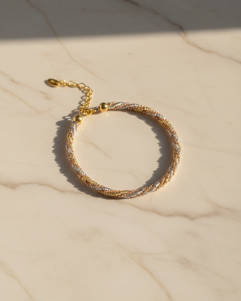 Dorika Bracelet | Three-Tone 925 Sterling Silver