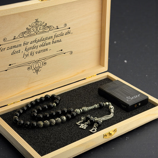 Kişiye Özel Tesbih & Çakmak Hediye Seti