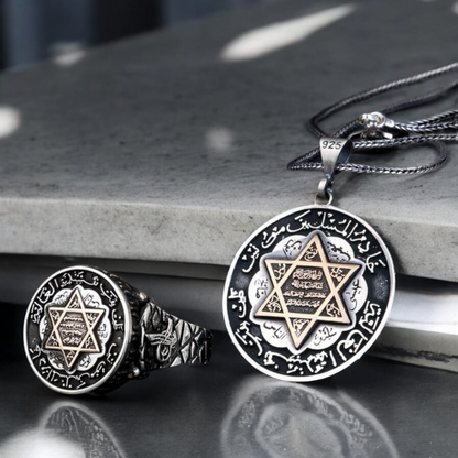 Seal Suleyman 925 sterling silver ring and necklace combination