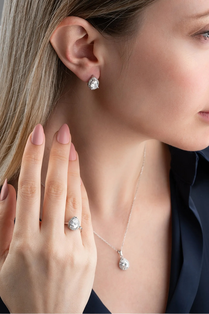 925 STERLING Silver Drop Jewelry Ensemble