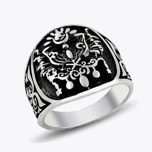 Osmanlı Armalı Erkek Gümüş Yüzük