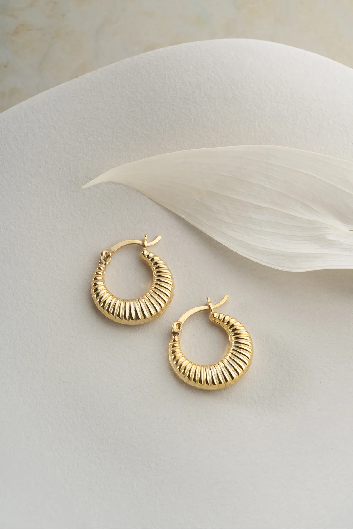 Golden Wave Earrings – 925 Sterling Silver