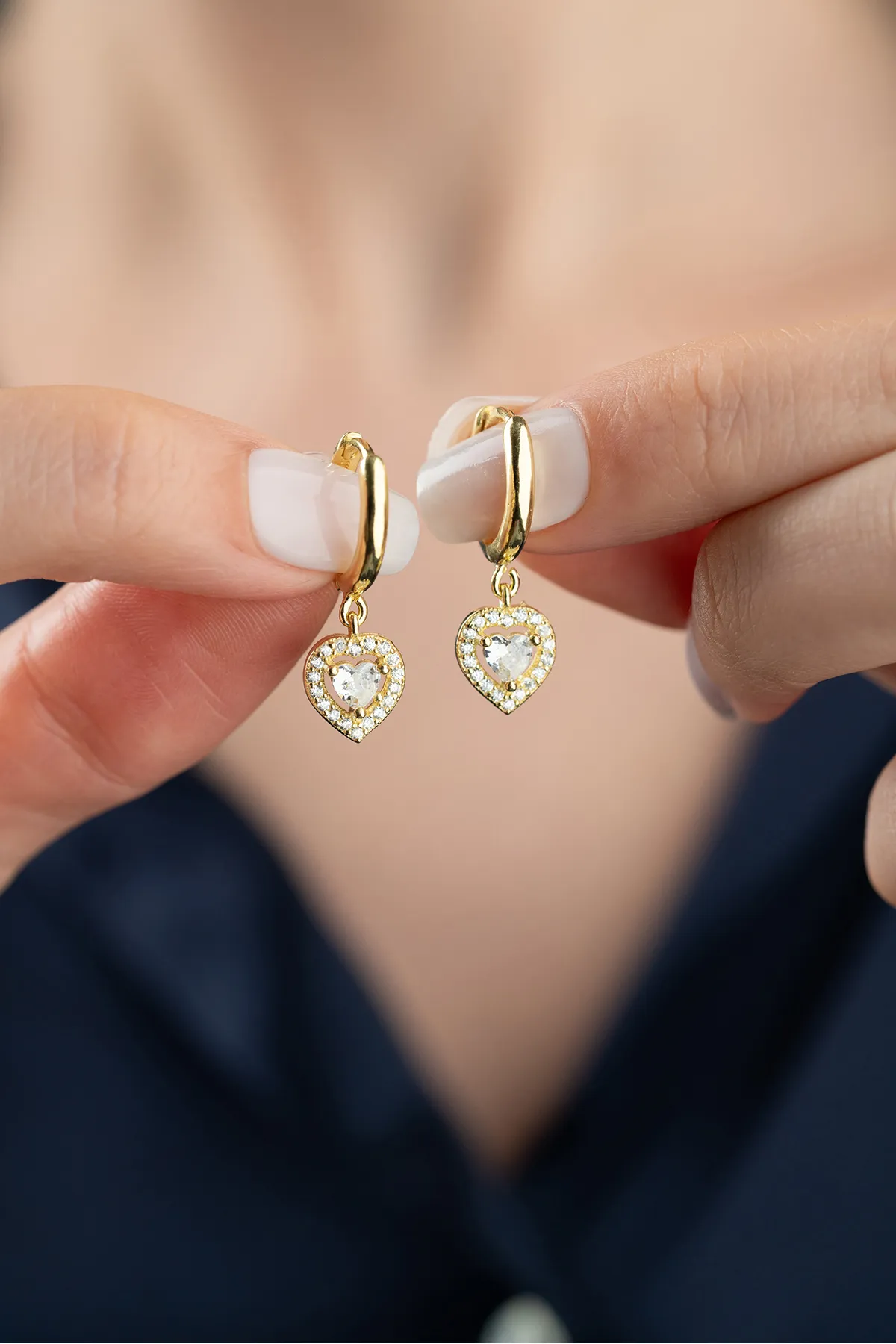925 Sterling Silver Heart Earrings