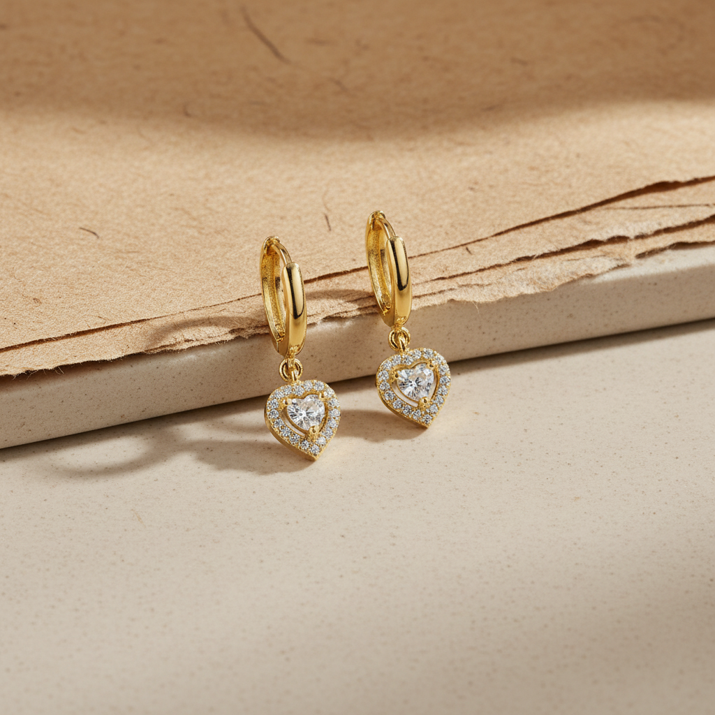 925 sterling silver heart earrings