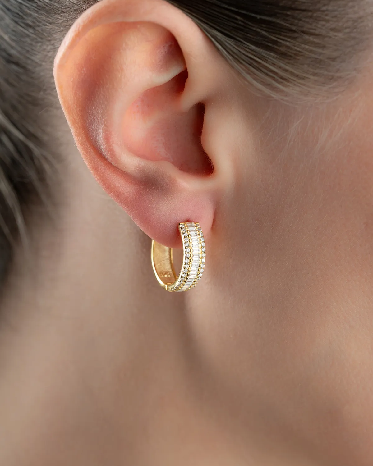 925 Sterling Silver Baguette Earrings