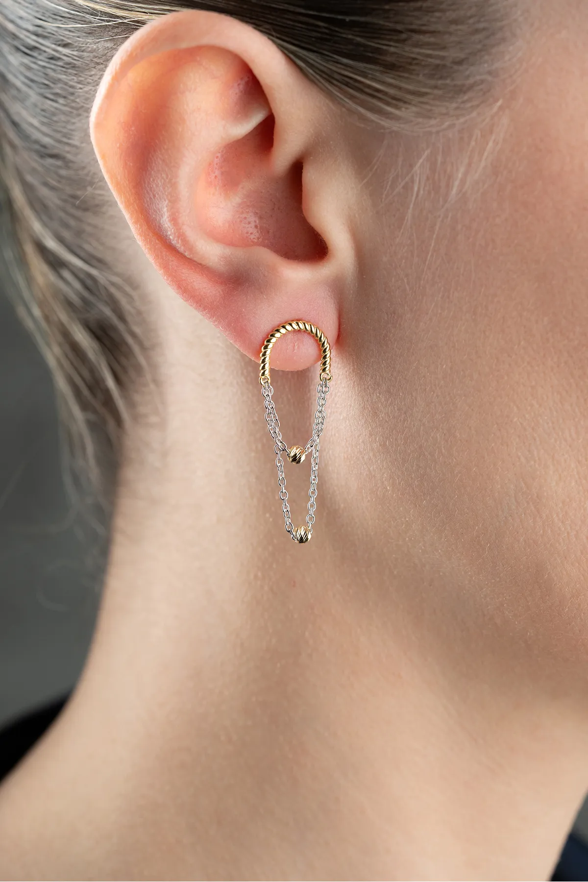 925er Silber Ohrringe mit Ketten