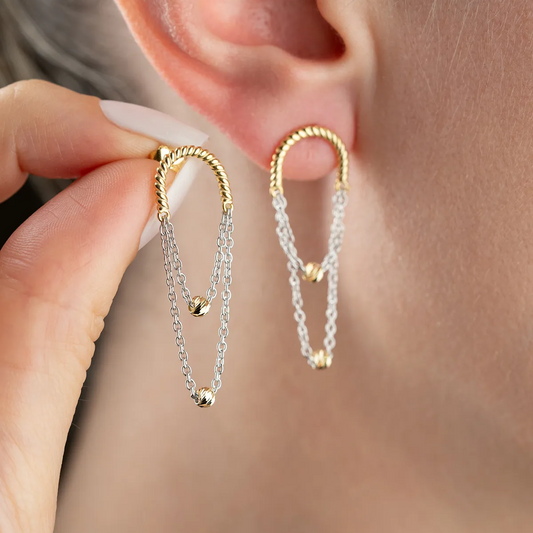 925 Sterling Silver Chain Drop Earrings