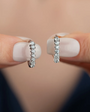 925er Silber Creolen mit Zirkoniareihe