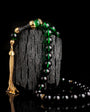 Green Black Color Fire Fire Ambar Tesbih - 925 Sterling Silver