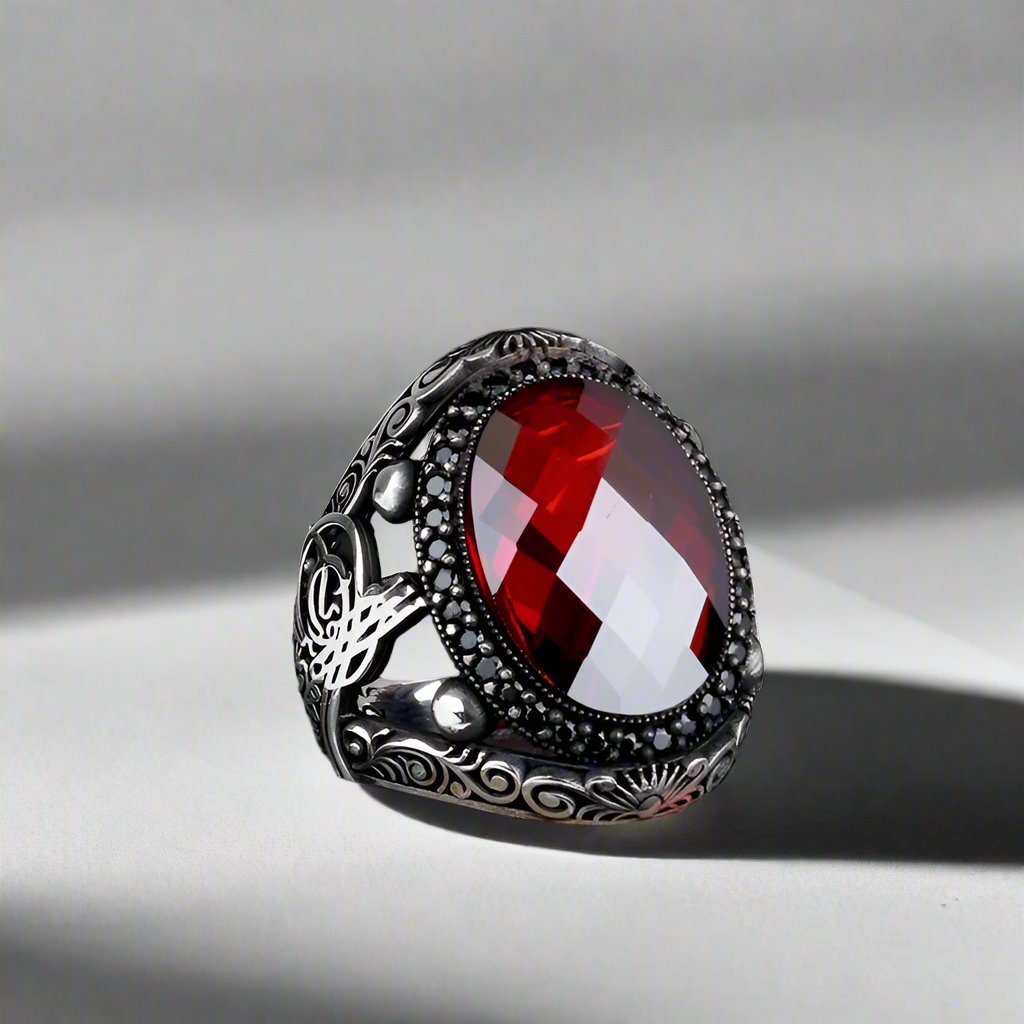 Osmanische Tugra Herrenring 925er Silber