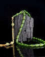 Capsule cut fossils drop amber rosary - 925 setting gumus