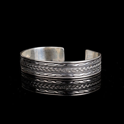 Bracelet pour hommes en argent sterling à motifs de tricot 925