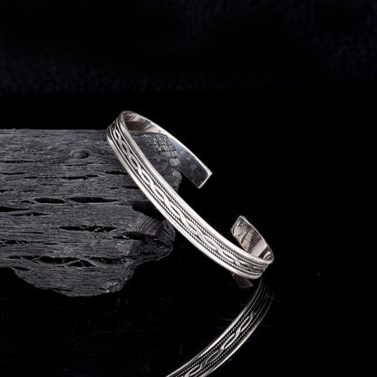 925 Bracelet mâle en argent sterling avec motifs