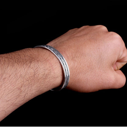 925 Bracelet mâle en argent sterling avec motifs