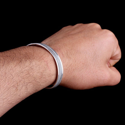 Bracelet pour hommes à motifs d'armure 925 Sterling Men