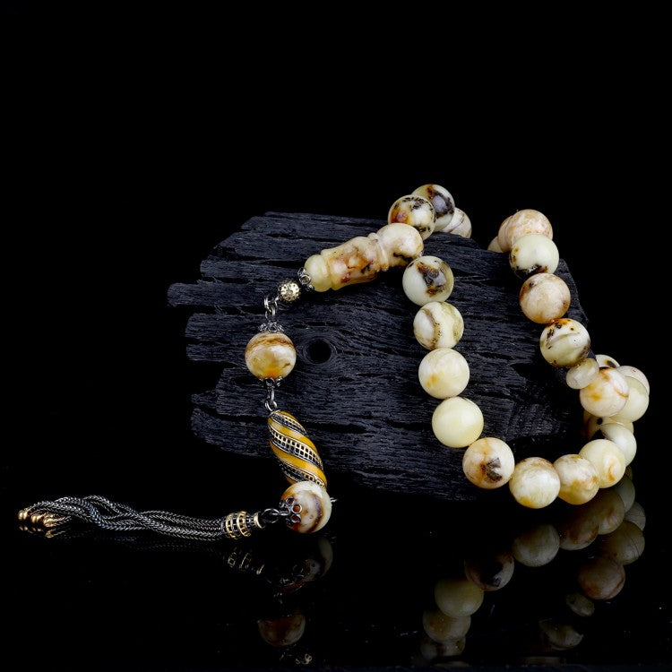 Amber Prayer Beads with Spherical Cut