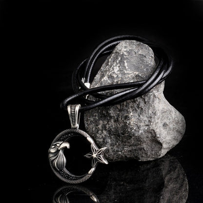 Ay Yıldız Kartal Tasarımlı Gümüş Kolye