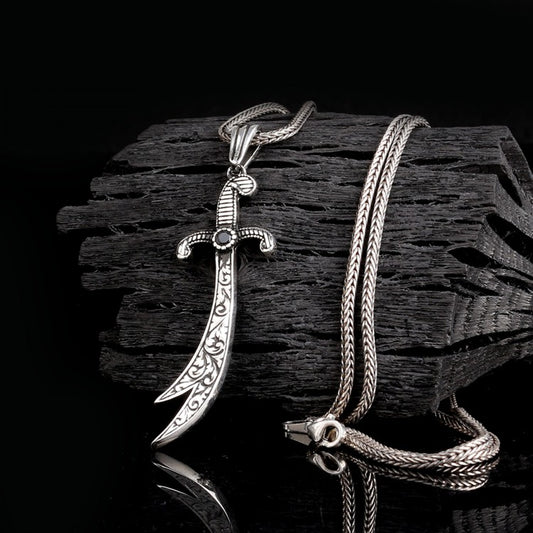 Zülfikar Anhänger – 925er Silber Kette