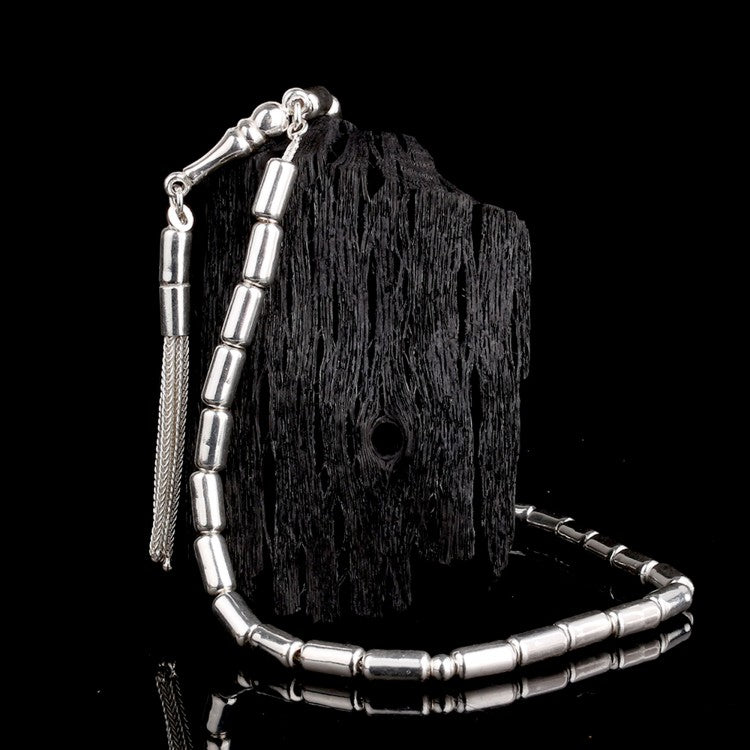 925 Sterling Silver Capsule Cut Misbaha-Tesbih