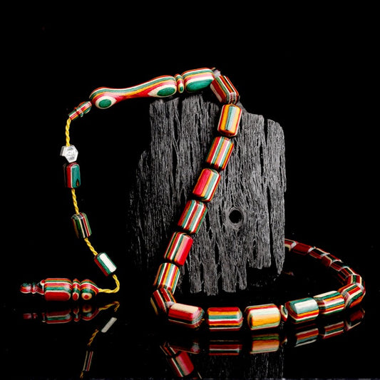 Capsule-Cut Camphor Wood Model Prayer Beads