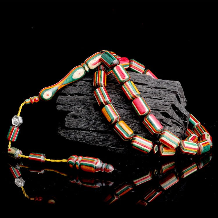 Capsule-Cut Camphor Wood Model Prayer Beads