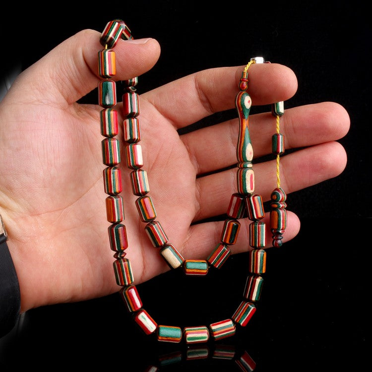 Capsule-Cut Camphor Wood Model Prayer Beads