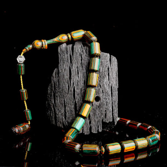 Capsule-Cut Camphor Wood Model Prayer Beads