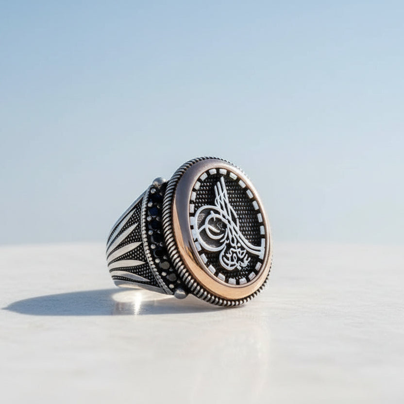 Osmanische Tugra Herrenring 925er Silber