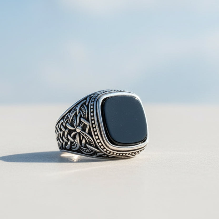 Onyx Stone 925 Sterling Silver Men Ring