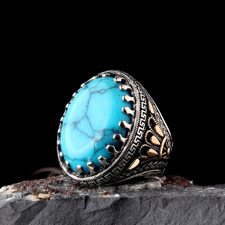 925 Sterling Silver Ring with Genuine Turquoise