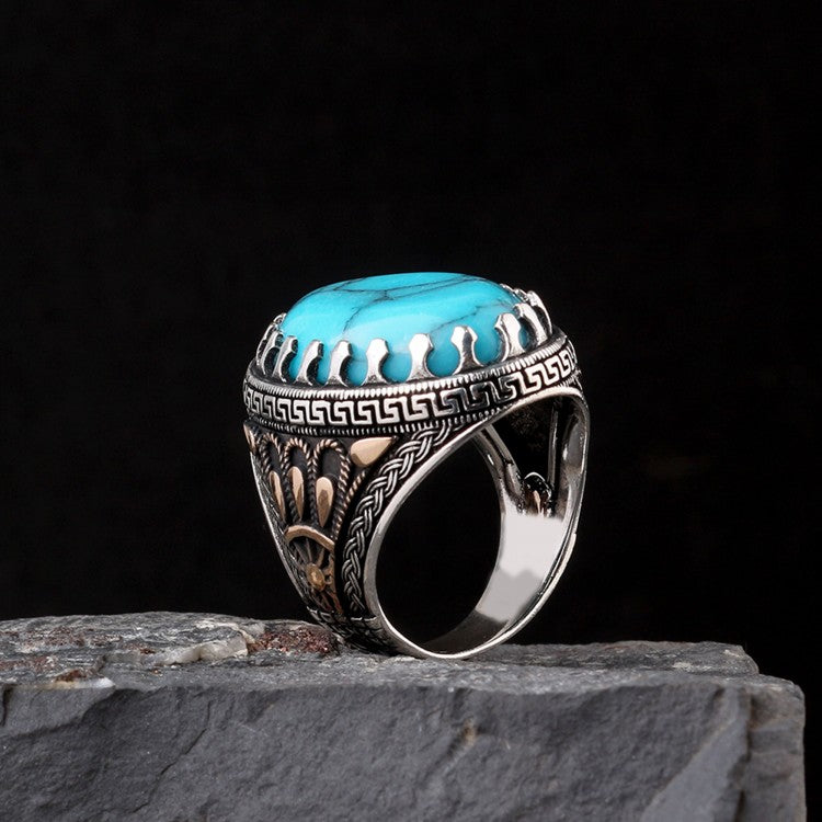 925 Sterling Silver Ring with Genuine Turquoise
