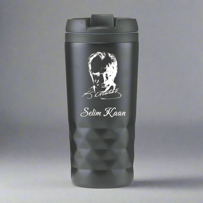 RVS Black Thermos Cup nommé Logolu
