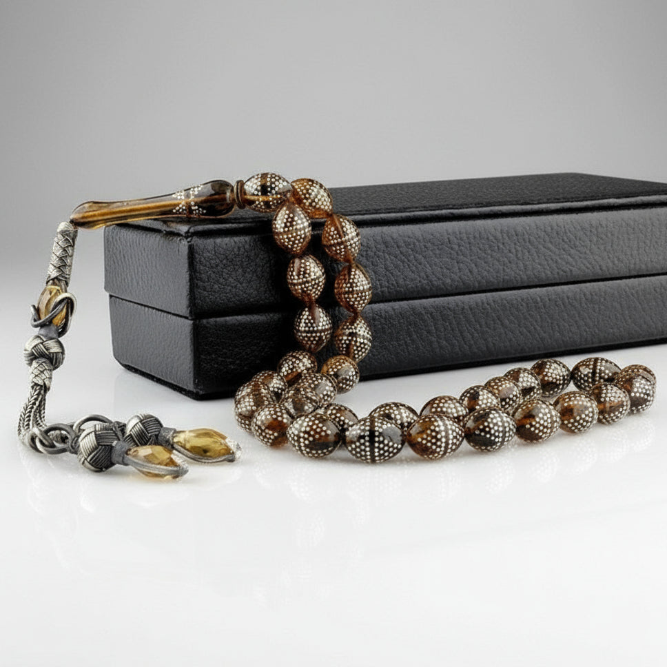 Special Design Fire Amber Prayer Beads – Kazaz Tassel