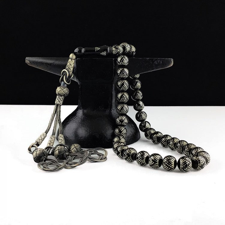 Black Fire Amber Rosary – Kazaziye with Tassels