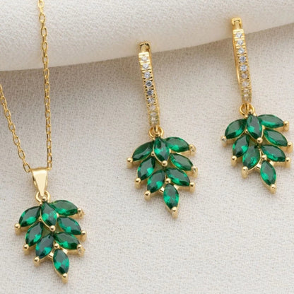 925 Collier vert émeraude en argent sterling