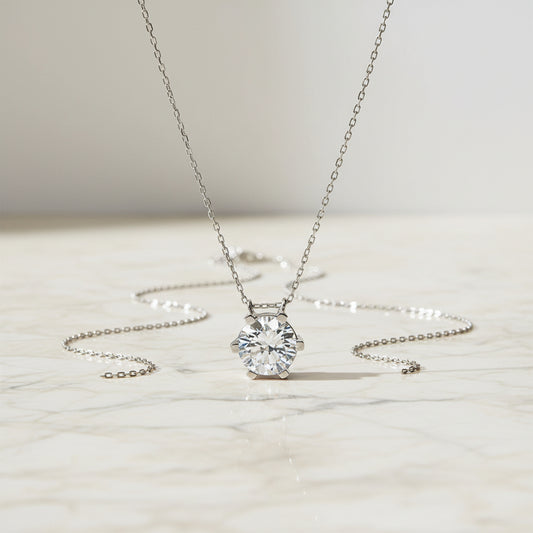 925 Sterling Silber Halskette mit Zirkonia