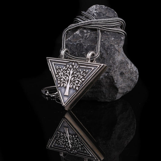 925 Sterling Silver Amulet Container Necklace