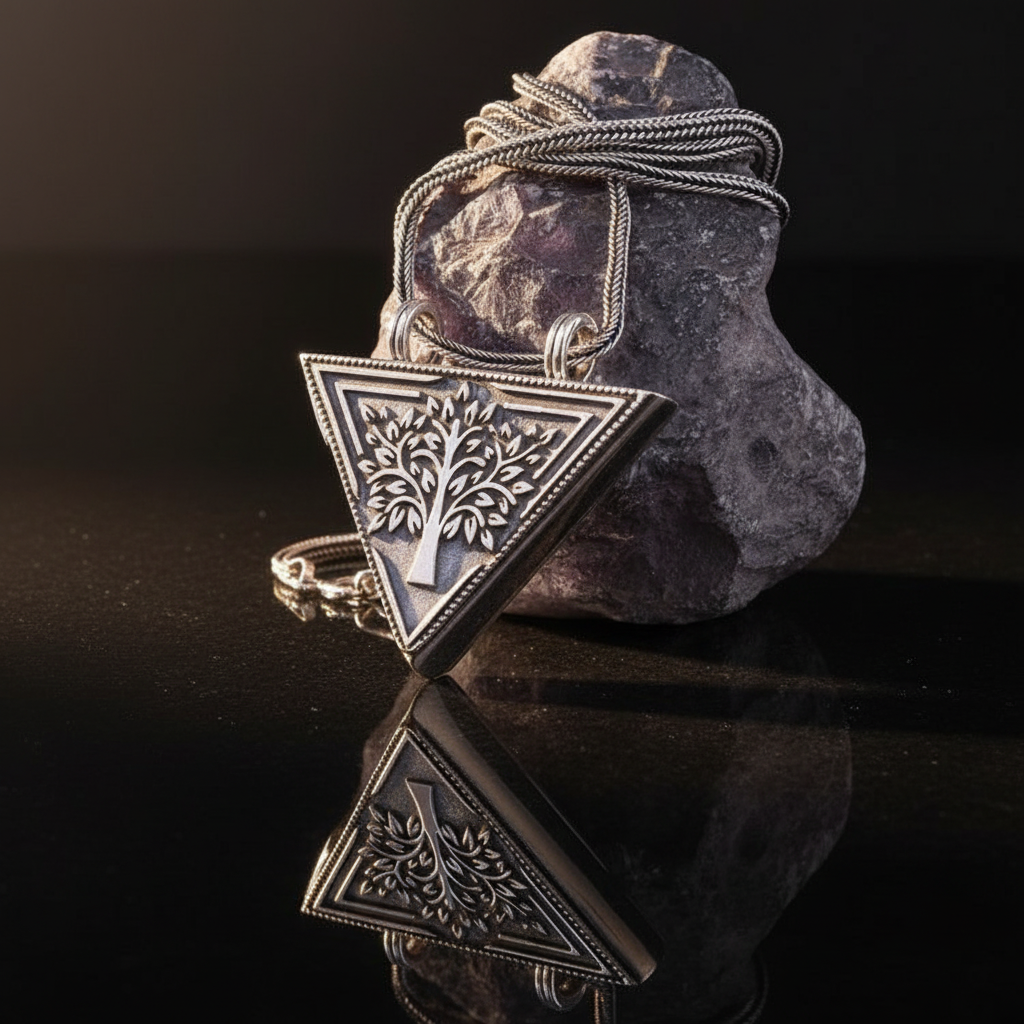 925 Sterling Silver Amulet Cup Necklace