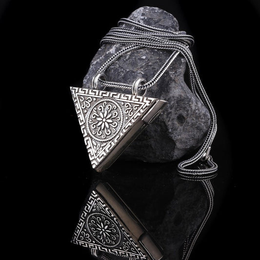 925 Sterling Silver Amulet Container Necklace