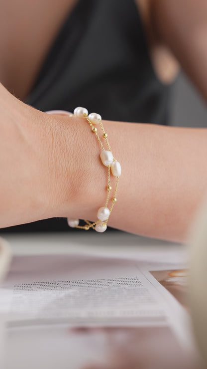 Elara İncili Bileklik – 925 Ayar Gümüş