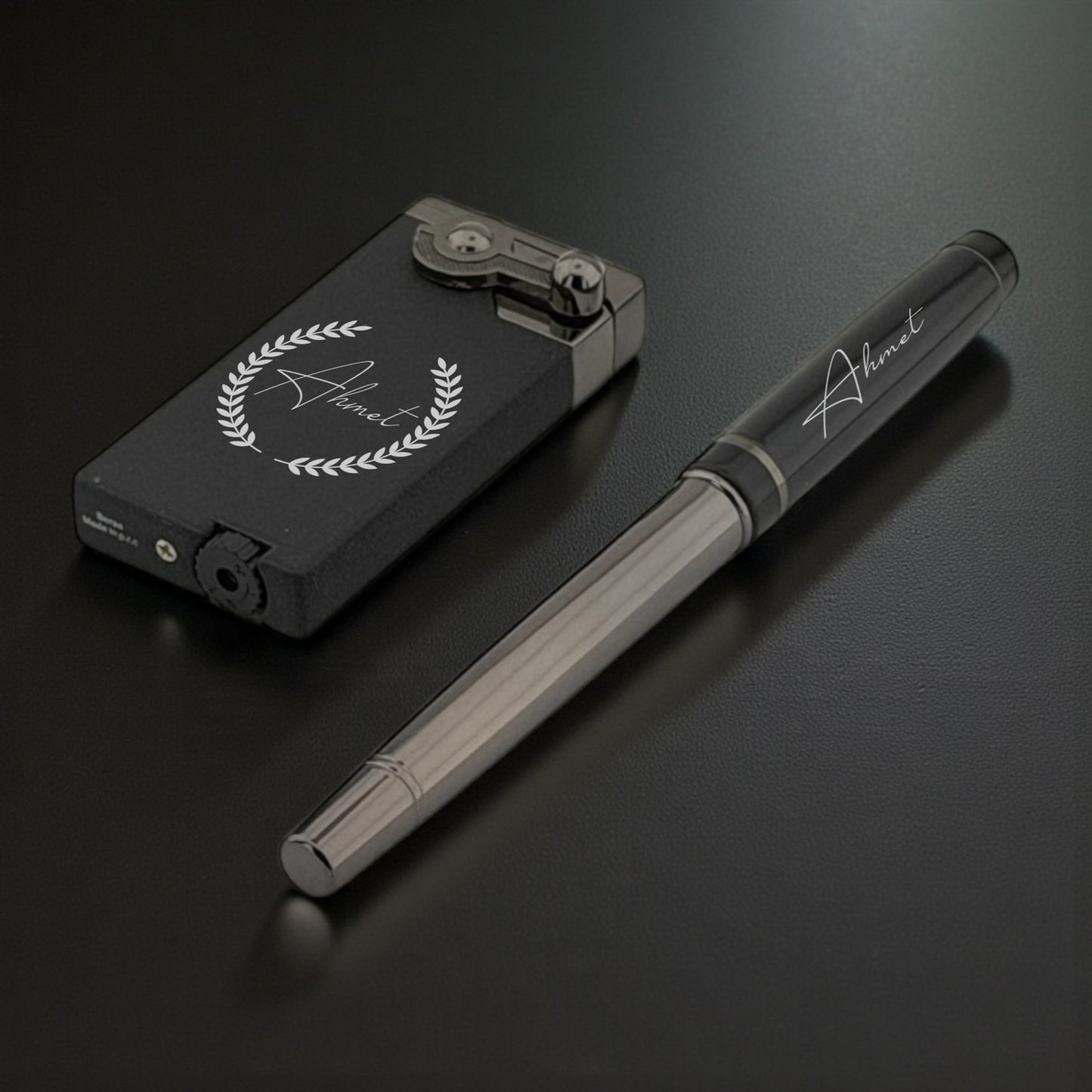 Kişiye Özel İmzalı Kalem ve Gazlı Çakmak Seti