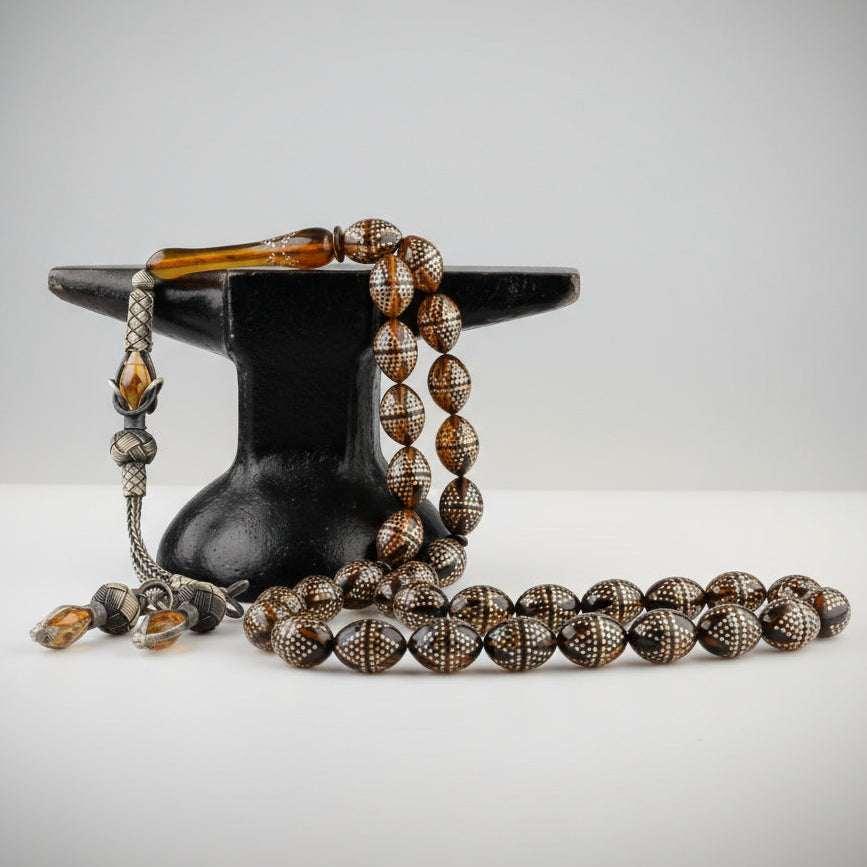 Special Design Fire Amber Prayer Beads – Kazaz Tassel